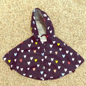 Newborn baby raincoat poncho hearts navy so cute